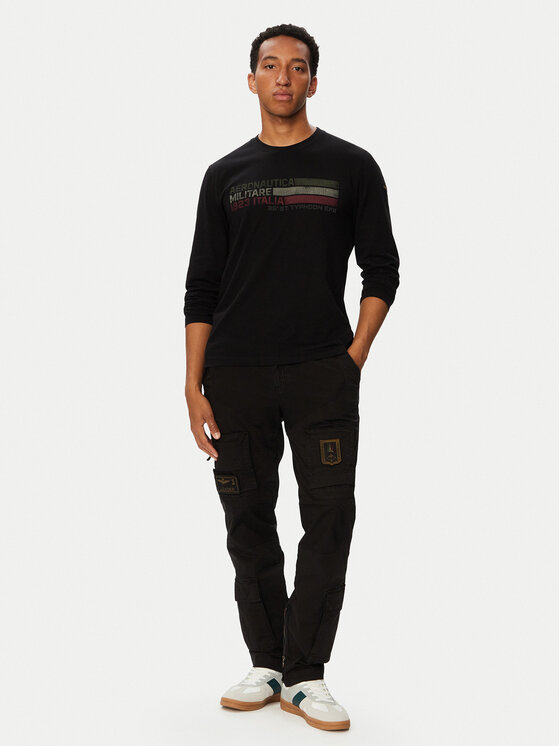 Aeronautica Militare Aeronautica Militare Cargo nohavice 262PA1387UCT01493 Čierna Regular Fit