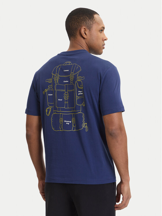 Napapijri Napapijri T-Shirt S-Flint NP0A4FZZ Σκούρο μπλε Regular Fit