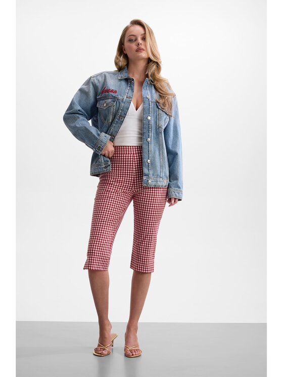 Guess Guess Kalhoty z materiálu 182701 Červená Classic Fit