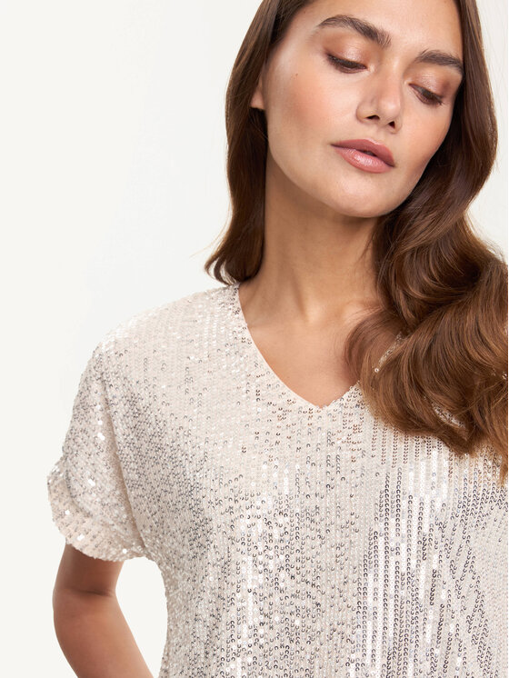 KMX KMX Bluzka 504050026 Złoty Loose Fit