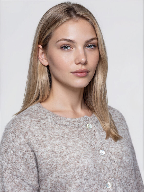 Ombre Ombre Kardigan OW-SW-E0064 Béžová Relaxed Fit