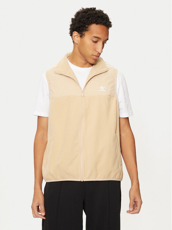 adidas adidas Kamizelka adicolor 3-Stripes IZ2483 Beżowy Regular Fit