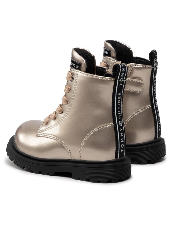 Tommy Hilfiger Tommy Hilfiger Trapery Lace-Up Bootie Platinum T1A5-32373-1483 M Złoty