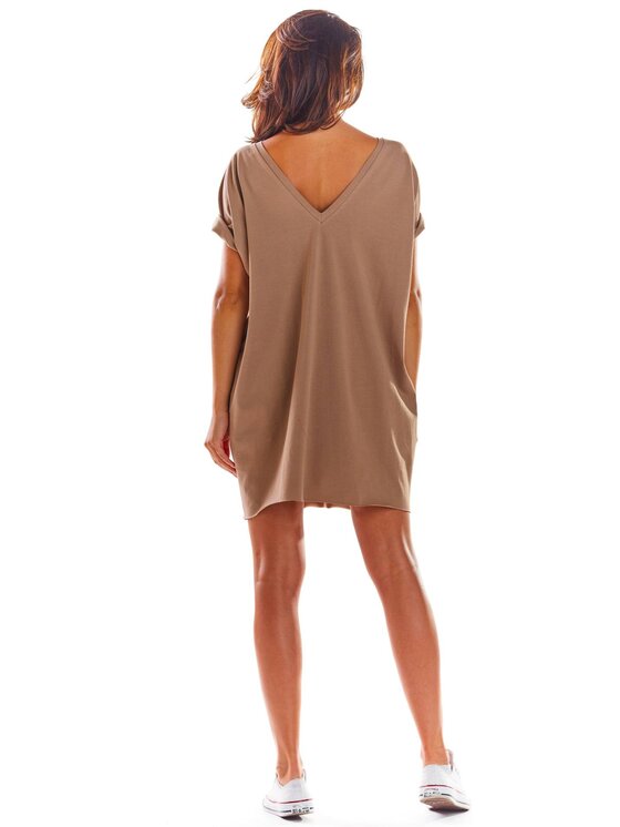 Infinite You Infinite You Sukienka letnia M210 Beżowy Basic Fit