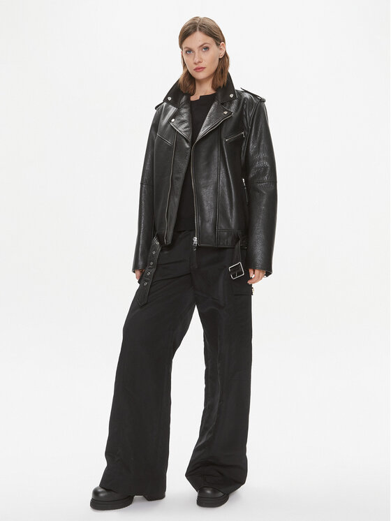 PINKO Pinko Παντελόνι υφασμάτινο Pocoyo 102039 A0MF Μαύρο Relaxed Fit