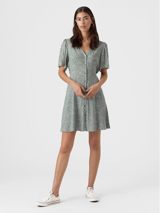 Vero Moda Vero Moda Letní šaty Alba 10292845 Zelená Regular Fit