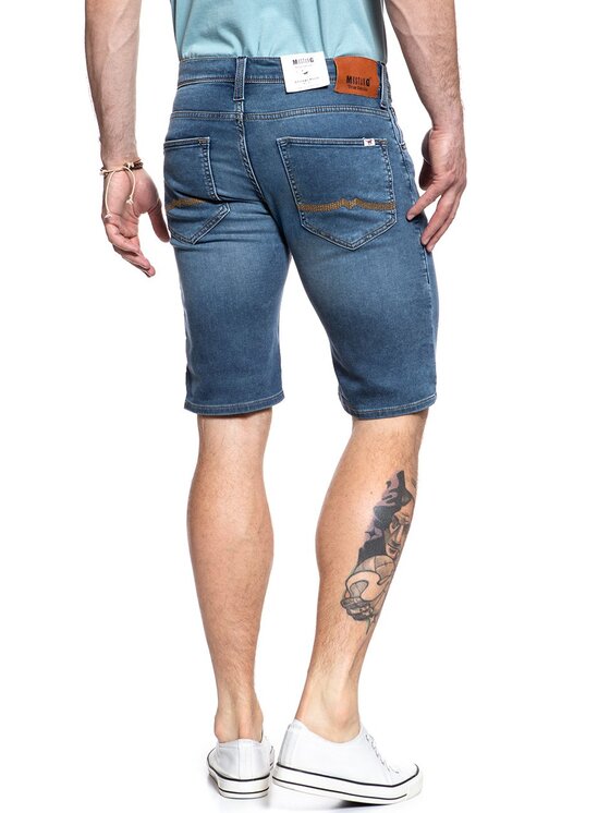 Mustang Mustang Pantaloncini di jeans CHICAGO SHORT Blu Slim Fit