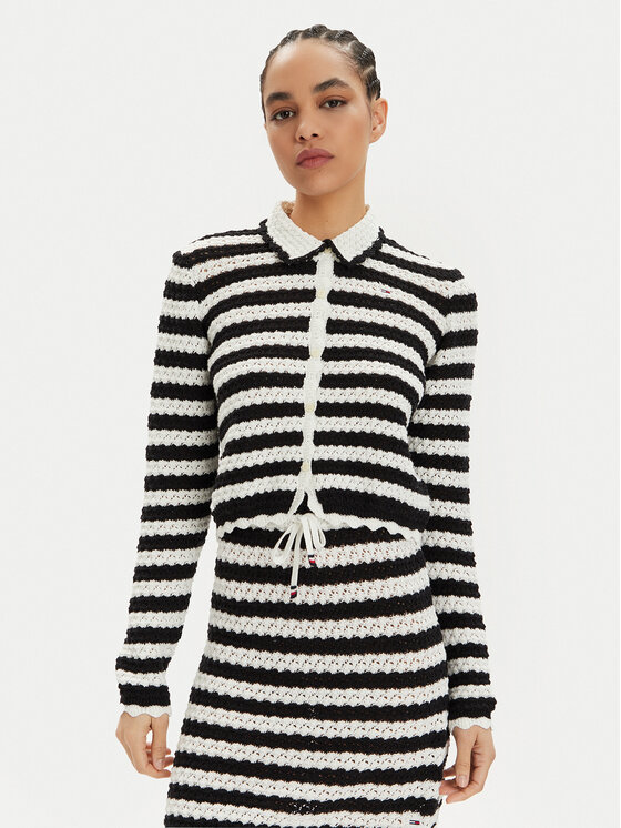 Tommy Jeans Tommy Jeans Pletena jopica DW0DW17756 Črna Regular Fit
