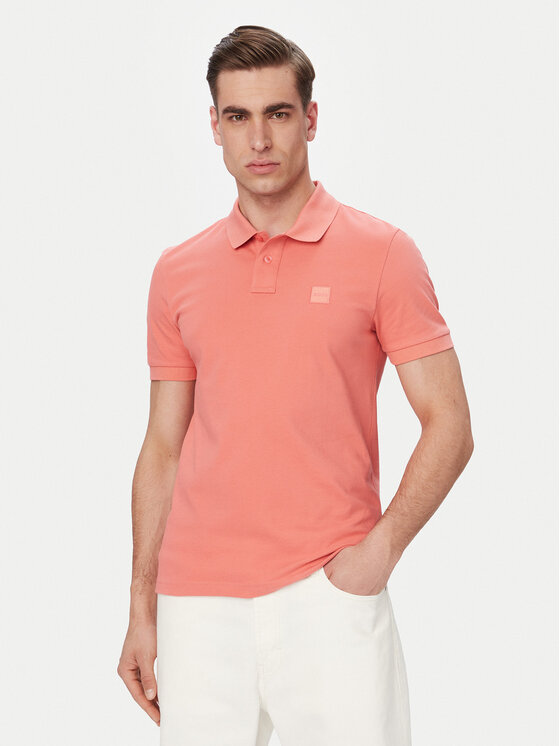 BOSS Tricou polo Passenger 50507803 Roșu deschis Slim Fit