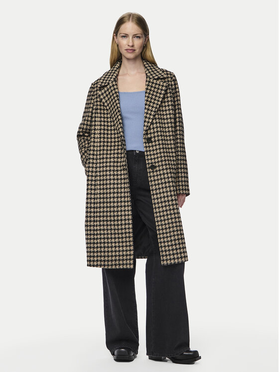 Pieces Pieces Płaszcz przejściowy Andrea 17150866 Brązowy Regular Fit