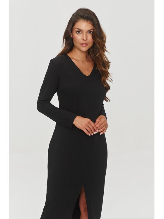 Makadamia Makadamia Sukienka codzienna M845 Czarny Regular Fit