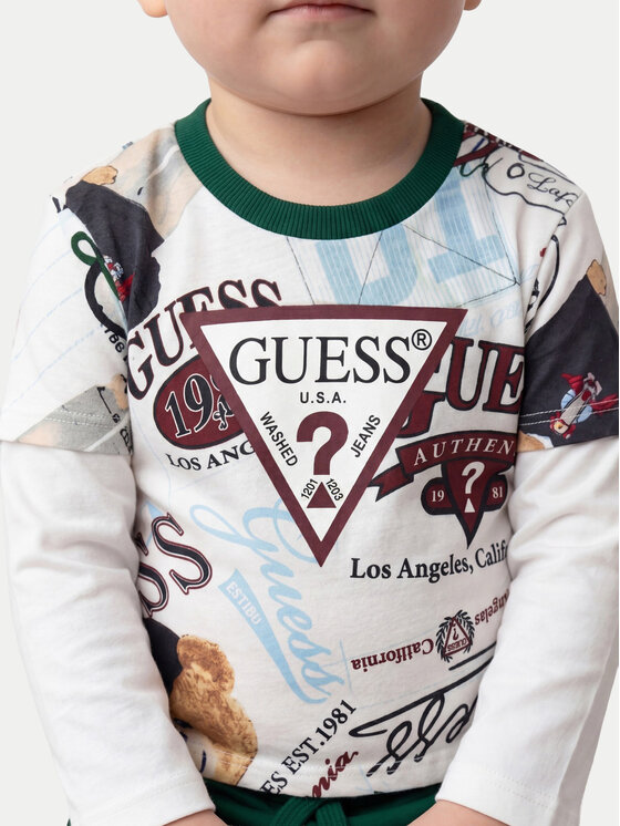 Guess Guess Komplet bluzka i spodnie I6YG01 K3964 Zielony ciemny Regular Fit