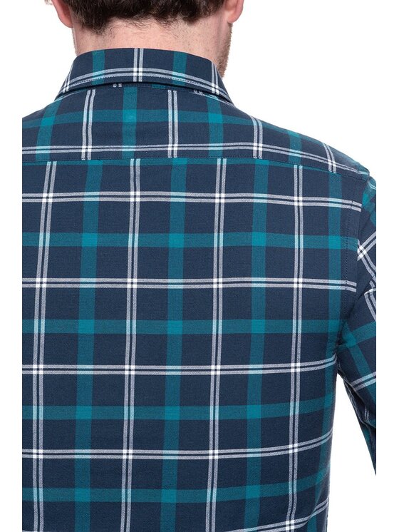 Wrangler Wrangler Koszula LS 1PKT BDOWN SHIRT Niebieski Regular Fit