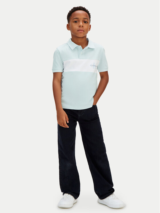 Calvin Klein Jeans Calvin Klein Jeans Polokošeľa Monologo LVCKSJB28B Tyrkysová Regular Fit