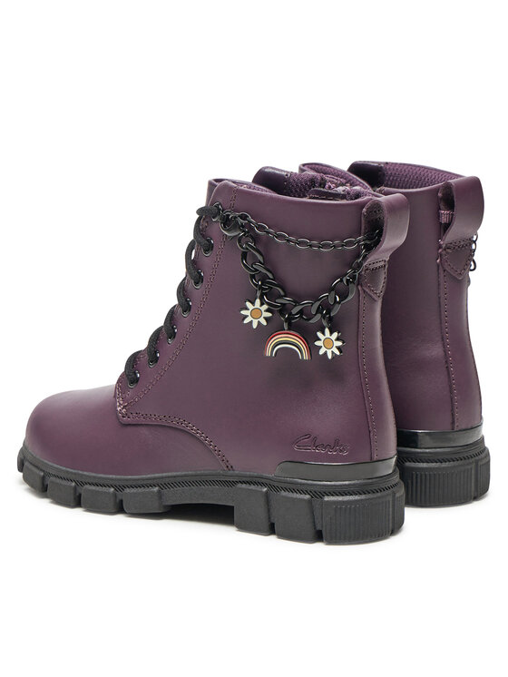 Clarks Clarks Kozaki Evyn Charm O. 26179029 Fioletowy