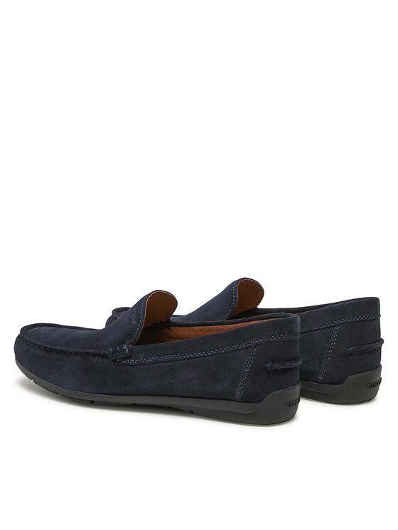 Geox Men's U SIRON A Moccasin, Black, 6 UK