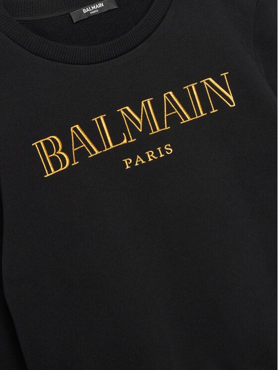 Balmain Balmain Majica dugih rukava BV4B10-Z0081 Crna Regular Fit