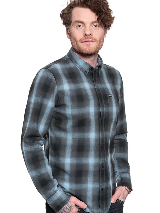 Lee Lee Camicia BUTTON DOWN Grigio Regular Fit