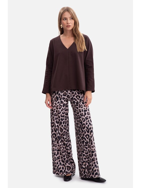 BeWear BeWear Bluzka b304 Brązowy Baggy Fit