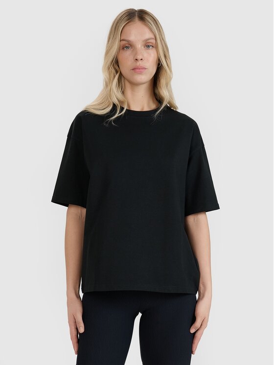 4F 4F T-Shirt 4FRSS25TTSHF2692-20S Černá Oversize