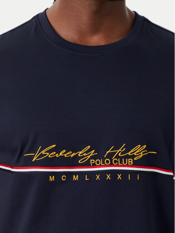 Beverly Hills Polo Club Beverly Hills Polo Club T-Shirt P-SS26M-TS1519 Granatowy Regular Fit