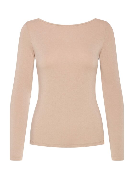 Esotiq Esotiq Bluzka 42199 Beżowy Regular Fit