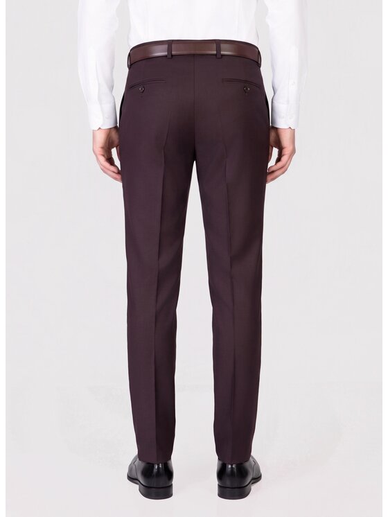 Pako Lorente Pako Lorente Spodnie garniturowe P26WP-6G-005 Bordowy Slim Fit