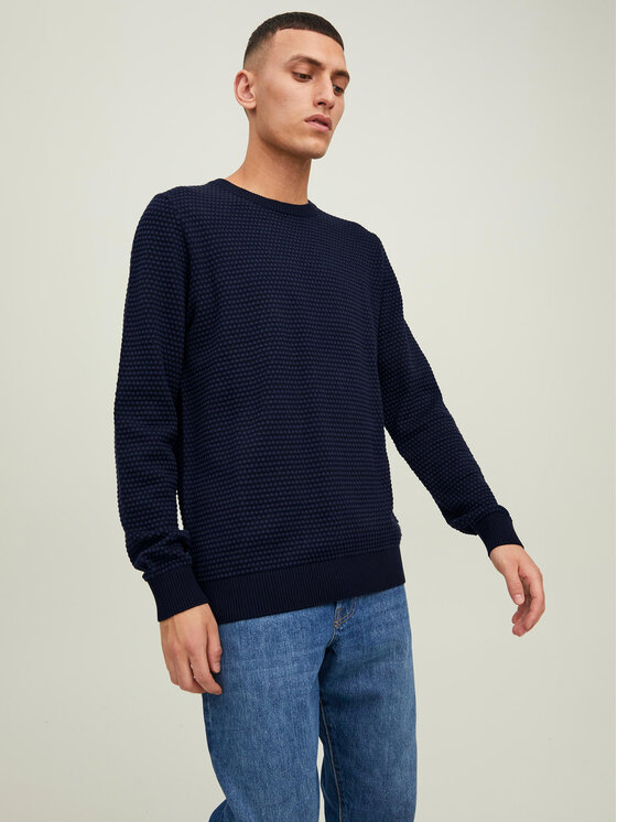 Jack&Jones Džemper 12212816 Tamnoplava Regular Fit