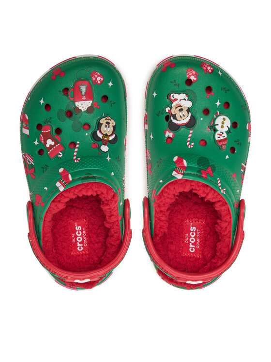 Crocs Crocs Şlapi Classic Mickey Xmass Lined Clog K 210814 Verde