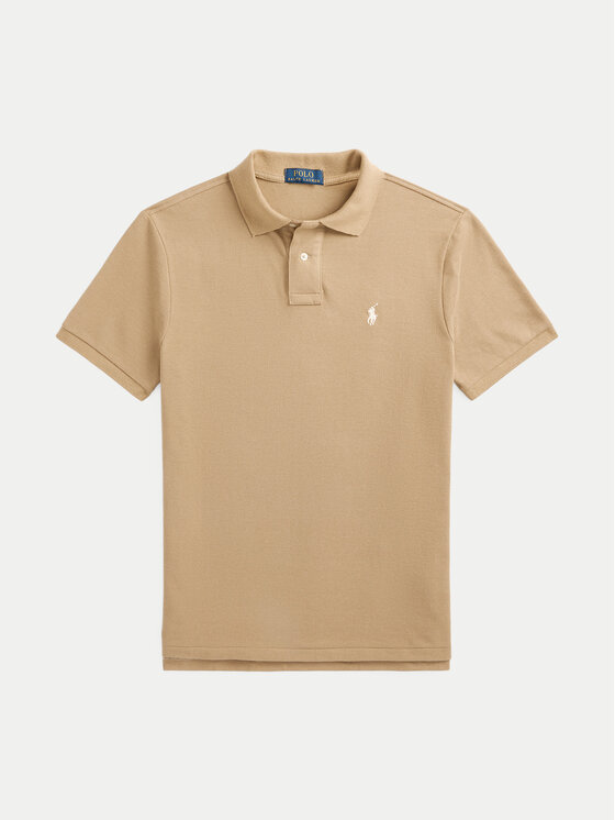 Polo Ralph Lauren Polo Ralph Lauren Тениска с яка и копчета 710536856379 Бежов Slim Fit