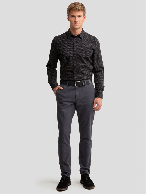 BIG STAR BIG STAR Koszula GUBERN_906_140 Czarny Slim Fit