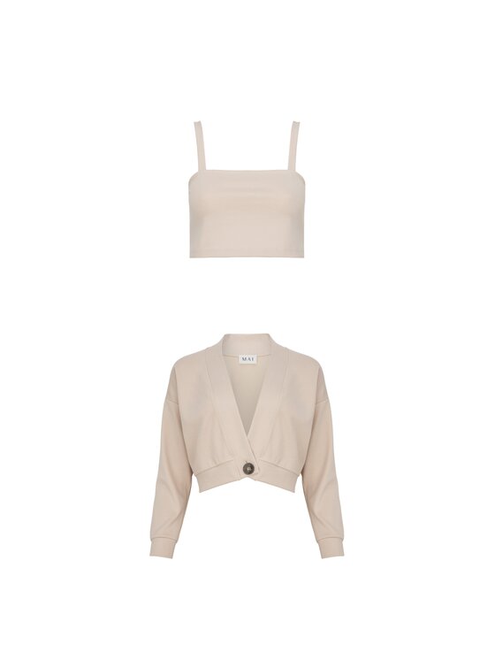 MAI MAI Top RAJA Beżowy Oversize
