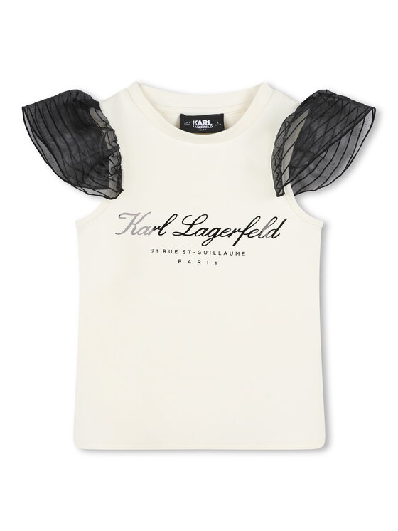 Karl Lagerfeld Kids Karl Lagerfeld Kids Bluzka Z30299/N70 Écru Regular Fit