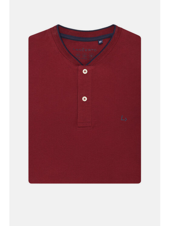 Lancerto Lancerto Polo Robbie PO073124000013 Bordowy Regular Fit