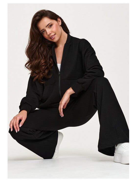 Makadamia Makadamia Dres M949 Czarny Loose Fit