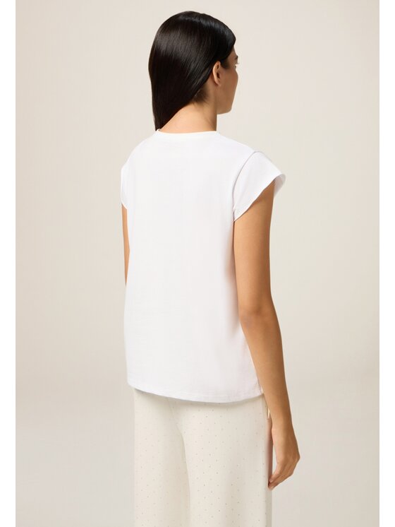 Oltre Oltre T-shirt G034J004394N011 Bianco Regular Fit