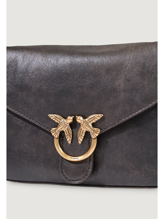 PINKO PINKO Borsetta LOVE SATCHEL MINI CLOUD LEATHE Marrone
