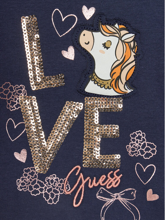 Guess Guess T-Shirt K4RI16 K6YW4 Tmavomodrá Regular Fit