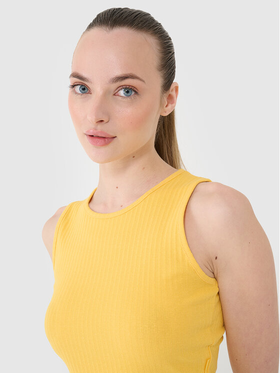 4F 4F Tank top MIDSHOP TEXTILE Żółty Slim Fit
