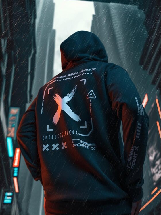 Point X Point X Bluza Bluza Z Kapturem Techwear Point X Impulse Czarna 2XL Czarny Regular Fit