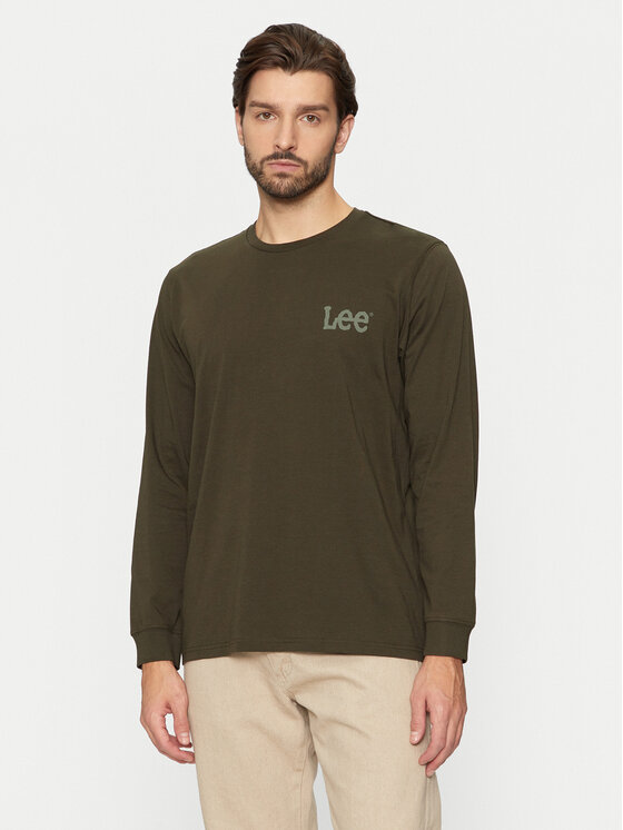 Lee Longsleeve krekls Wobbly 112355592 Zaļš Regular Fit