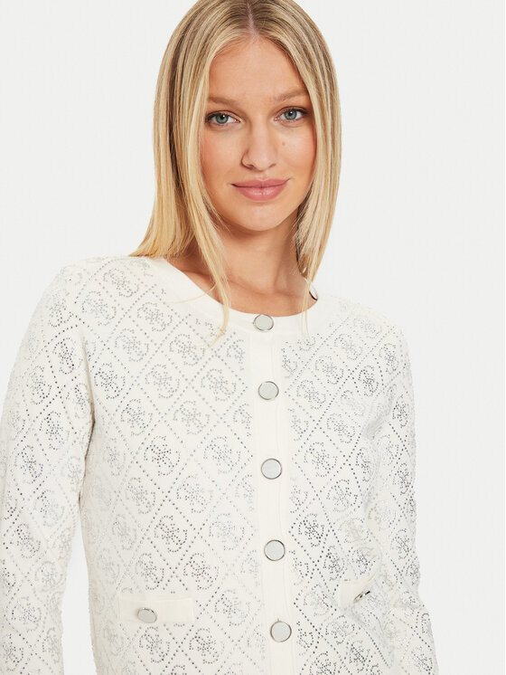 Guess Guess Kardigan W4YR25 Z3FN0 Écru Regular Fit