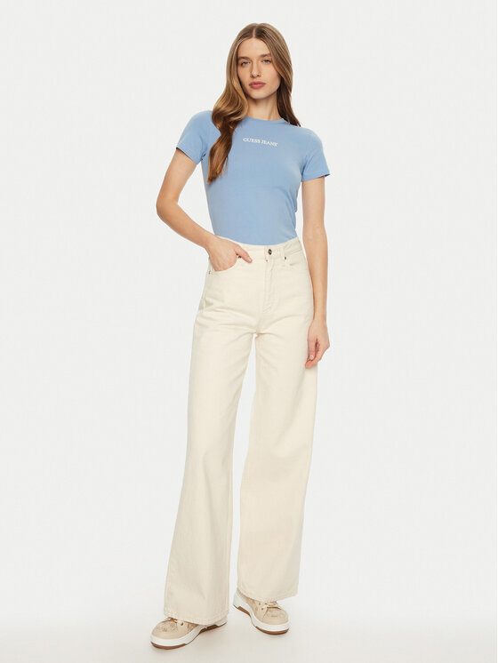 Guess Jeans Guess Jeans T-Shirt W4YI01 J1314 Błękitny Regular Fit