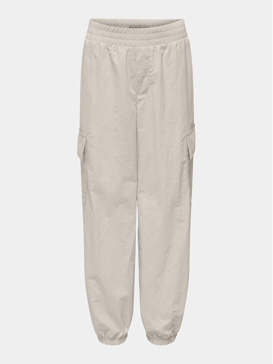 Kids ONLY Kids ONLY Jogger kelnės Echo 15304165 Écru Loose Fit