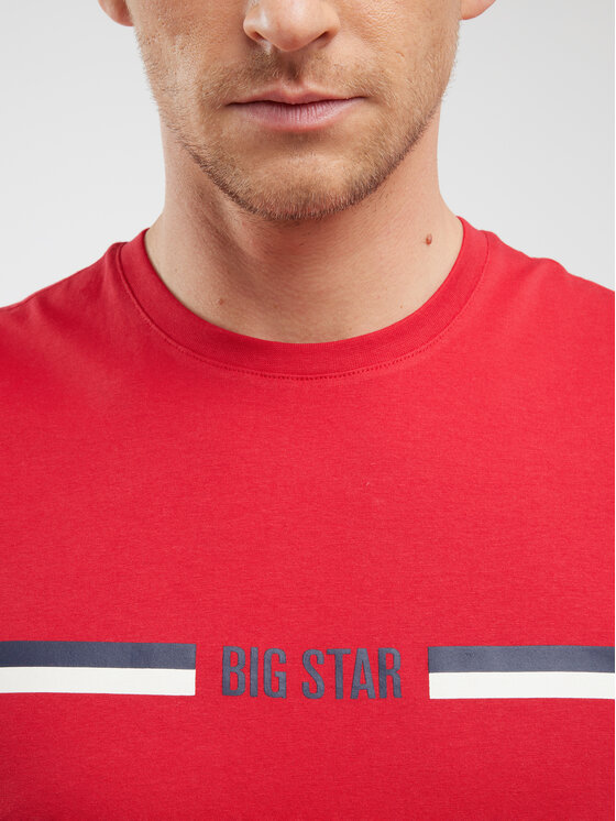 BIG STAR BIG STAR T-Shirt LEXOR Czerwony Basic Fit