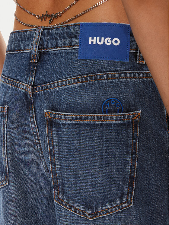 HUGO Hugo Jeans hlače Leni 50513698 Modra Loose Fit
