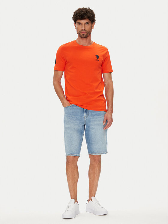 U.S. Polo Assn. U.S. Polo Assn. T-Shirt MUP3311 Pomarańczowy Slim Fit