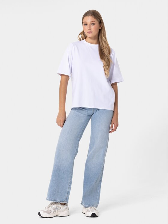 BASICLO BASICLO T-Shirt BSL-032-01 Biały Oversize