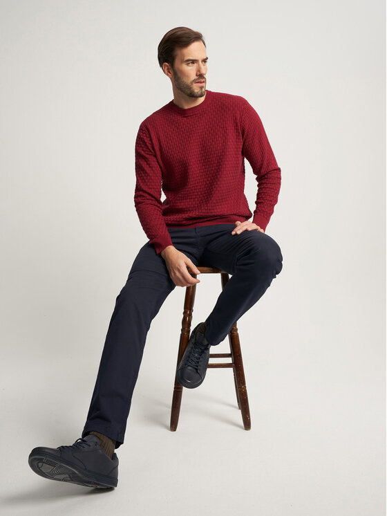 Willsoor Willsoor Sweter 59101 Bordowy Regular Fit