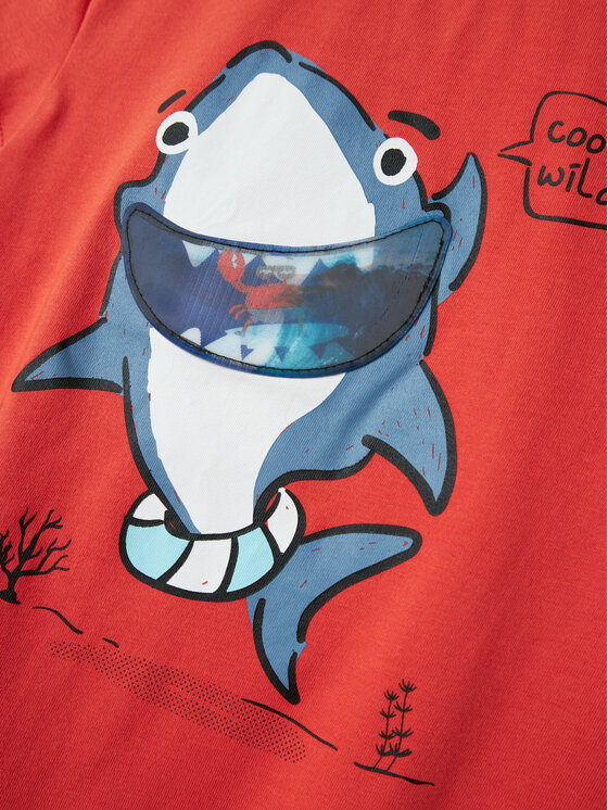 NAME IT NAME IT Póló Fish 13241295 Piros Regular Fit